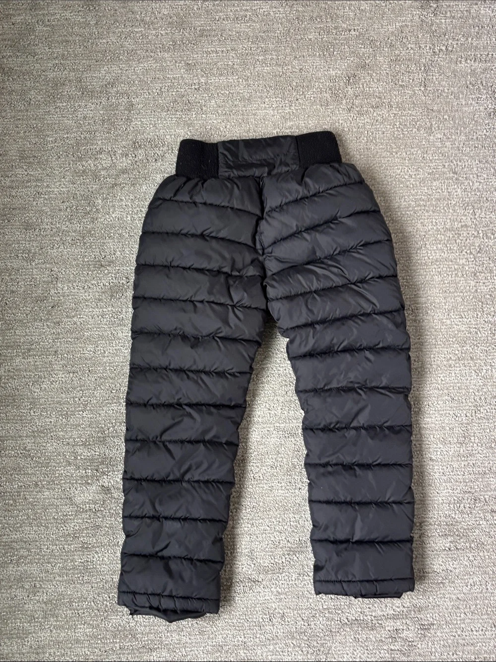 Kids Black Quilted Puffer Pull on Snow Pants - Insulated